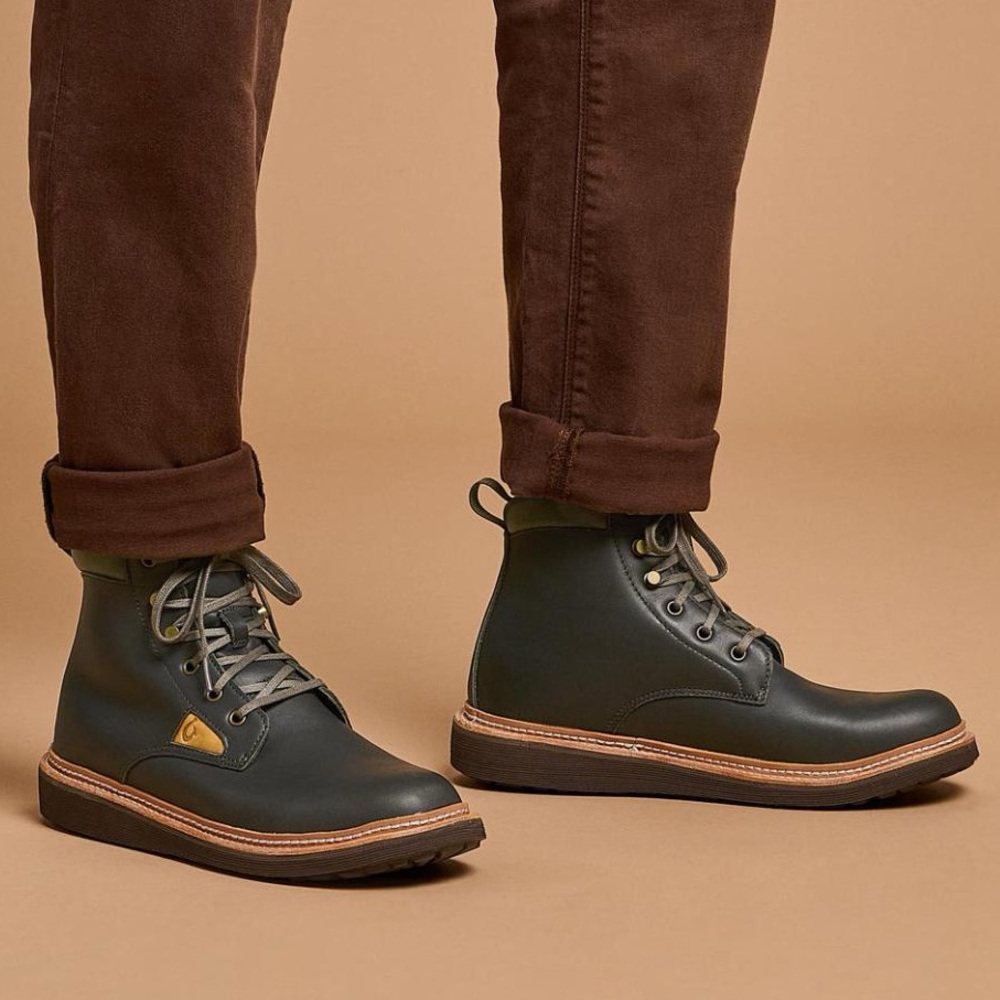 OLUKAI Kilakila Waterproof Lace-Up Leather Boot